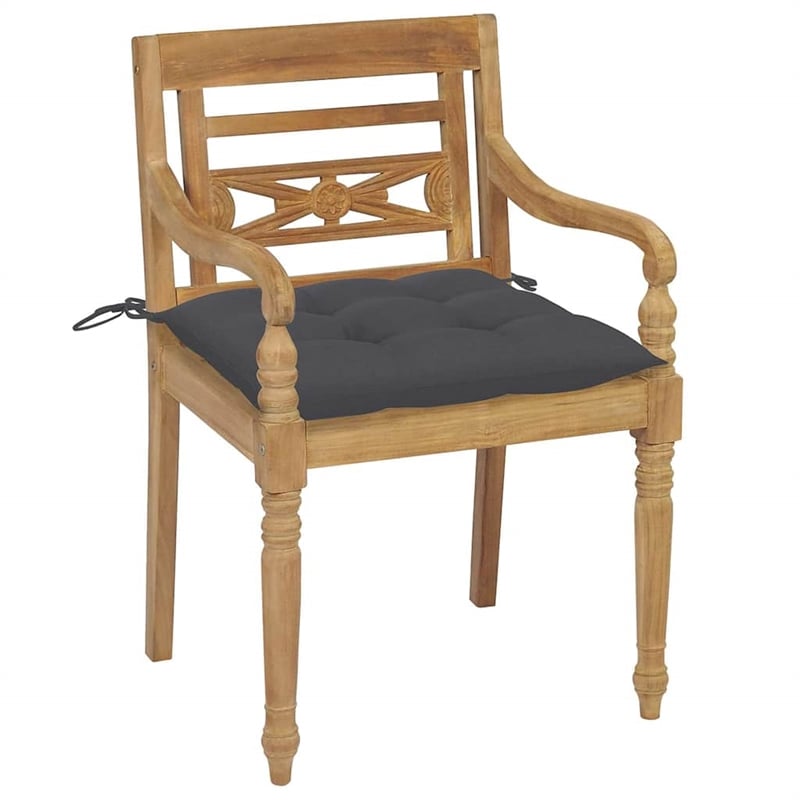 vidaXL Batavia Chairs with Cushions 8 pcs Solid Teak Wood