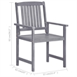 vidaXL Patio Chairs with Cushions 4 pcs Gray Solid Acacia Wood