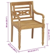 vidaXL Batavia Chairs with Cushions 6 pcs Solid Teak Wood