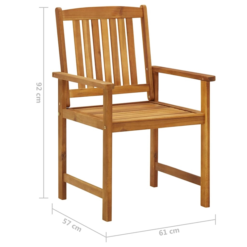 vidaXL Patio Chairs with Cushions 2 pcs Solid Acacia Wood