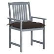vidaXL Patio Chairs with Cushions 2 pcs Gray Solid Acacia Wood