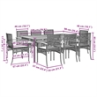 vidaXL 9 Piece Patio Dining Set with Cushions Beige Poly Rattan