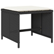 vidaXL 15 Piece Patio Dining Set with Cushions Black Poly Rattan