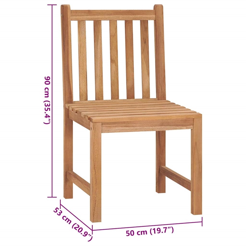 vidaXL Patio Chairs 2 pcs with Cushions Solid Teak Wood