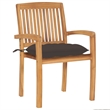 vidaXL Patio Chairs 2 pcs with Taupe Cushions Solid Teak Wood