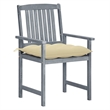vidaXL Patio Chairs with Cushions 2 pcs Gray Solid Acacia Wood