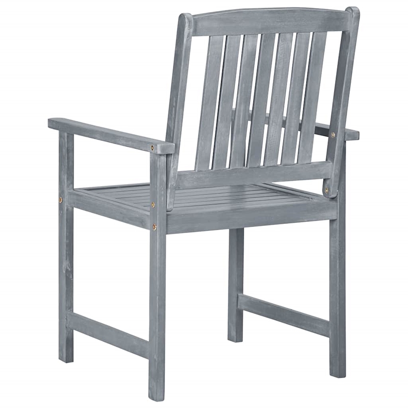 vidaXL Patio Chairs with Cushions 2 pcs Gray Solid Acacia Wood