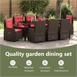 vidaXL Garden Dining Set 9 pcs Brown Poly rattan