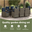 vidaXL Garden Dining Set 9 pcs Gray Poly rattan