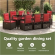 vidaXL Garden Dining Set 9 pcs Brown Poly Rattan