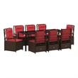 vidaXL Garden Dining Set 9 pcs Brown Poly Rattan