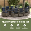 vidaXL Garden Dining Set 9 pcs Grey Poly Rattan