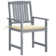 vidaXL Patio Chairs with Cushions 8 pcs Solid Acacia Wood Gray