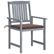 vidaXL Patio Chairs with Cushions 8 pcs Solid Acacia Wood Gray