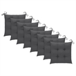 vidaXL Patio Chairs with Cushions 8 pcs Solid Acacia Wood Gray