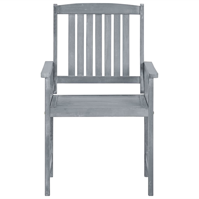 vidaXL Patio Chairs with Cushions 2 pcs Gray Solid Acacia Wood
