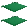 vidaXL Patio Chairs 2 pcs with Green Cushions Solid Teak Wood
