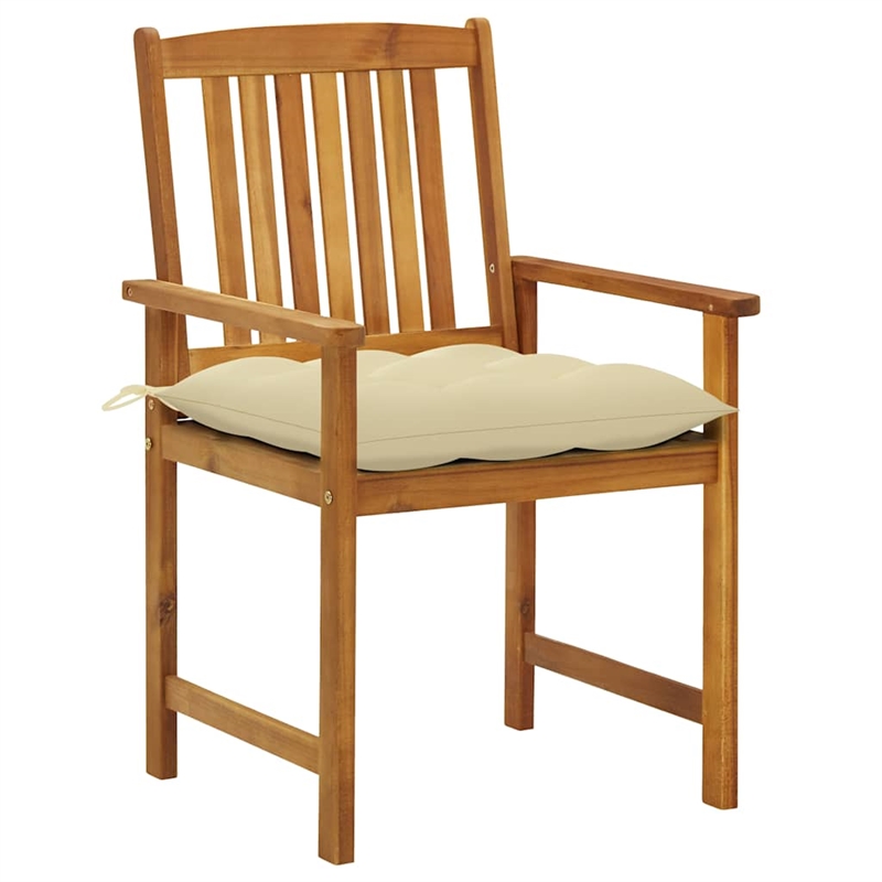 vidaXL Patio Chairs with Cushions 2 pcs Solid Acacia Wood