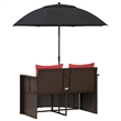 vidaXL Garden Sofa Brown and Red 66.14 x 66.14 x 70.87 in Poly Rattan