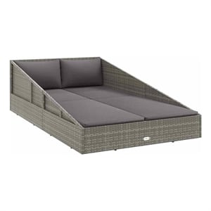 vidaXL Patio Bed Gray 43.3&quotx78.7&quot Poly Rattan