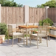 vidaXL 5 Piece Patio Dining Set with Cushions Beige Poly Rattan