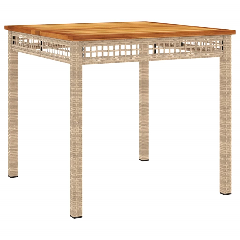 vidaXL 5 Piece Patio Dining Set with Cushions Beige Poly Rattan