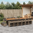 vidaXL 17 Piece Patio Dining Set with Cushions Gray Poly Rattan