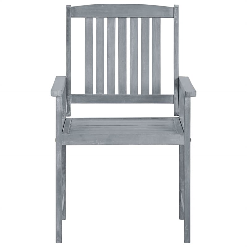 vidaXL Patio Chairs with Cushions 6 pcs Solid Acacia Wood Gray