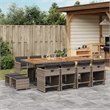 vidaXL 13 Piece Patio Dining Set with Cushions Gray Poly Rattan