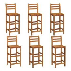 vidaXL Bar Stools 6 pcs Solid Wood Acacia
