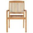 vidaXL Stacking Patio Chairs with Cushions 4 pcs Solid Teak Wood