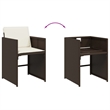 vidaXL 15 Piece Patio Dining Set with Cushions Brown Poly Rattan