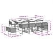 vidaXL 13 Piece Patio Dining Set with Cushions Black Poly Rattan