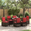 vidaXL Garden Dining Set 7 pcs Brown Poly Rattan