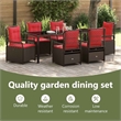 vidaXL Garden Dining Set 7 pcs Brown Poly Rattan
