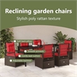 vidaXL Garden Dining Set 7 pcs Brown Poly Rattan