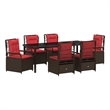 vidaXL Garden Dining Set 7 pcs Brown Poly Rattan
