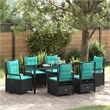 vidaXL Garden Dining Set 7 pcs Black Poly Rattan