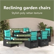 vidaXL Garden Dining Set 7 pcs Black Poly Rattan