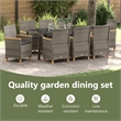 vidaXL Garden Dining Set 9 pcs Grey Poly Rattan