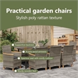 vidaXL Garden Dining Set 9 pcs Grey Poly Rattan