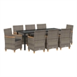vidaXL Garden Dining Set 9 pcs Grey Poly Rattan