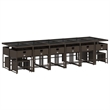 vidaXL 17 Piece Patio Dining Set with Cushions Brown Poly Rattan