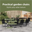 vidaXL Garden Dining Set 9 pcs Black and Grey PE Rattan