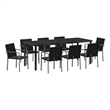 vidaXL Garden Dining Set 9 pcs Black and Grey PE Rattan
