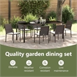 vidaXL Garden Dining Set 7 pcs Brown and Black PE Rattan