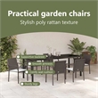 vidaXL Garden Dining Set 7 pcs Brown and Black PE Rattan