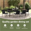 vidaXL Garden Dining Set 7 pcs Black and Grey PE Rattan