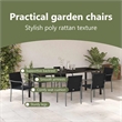 vidaXL Garden Dining Set 7 pcs Black and Grey PE Rattan