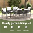 vidaXL Garden Dining Set 7 pcs Brown and Black PE Rattan
